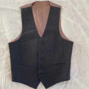 Vintage Grey Wool Vest Waistcoat